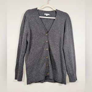 J. Crew Mercantile Cardigan Sweater Button Up Wool Blend Gray Layering Women M